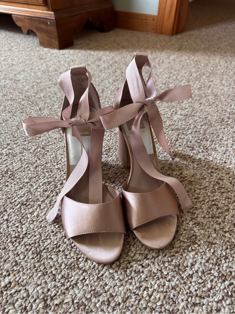Dolce Vita Satin Ankle-Tie Heels